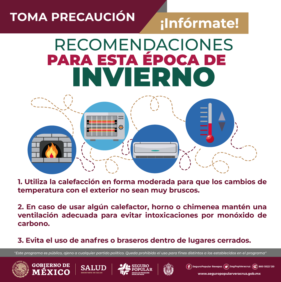 SegPopVeracruz's tweet photo. 👉🏼Toma en cuenta las siguientes recomendaciones para esta Época de Invierno❄️

 #Salud #SeguroPopular #Veracruz https://t.co/VpoX6pdLHN