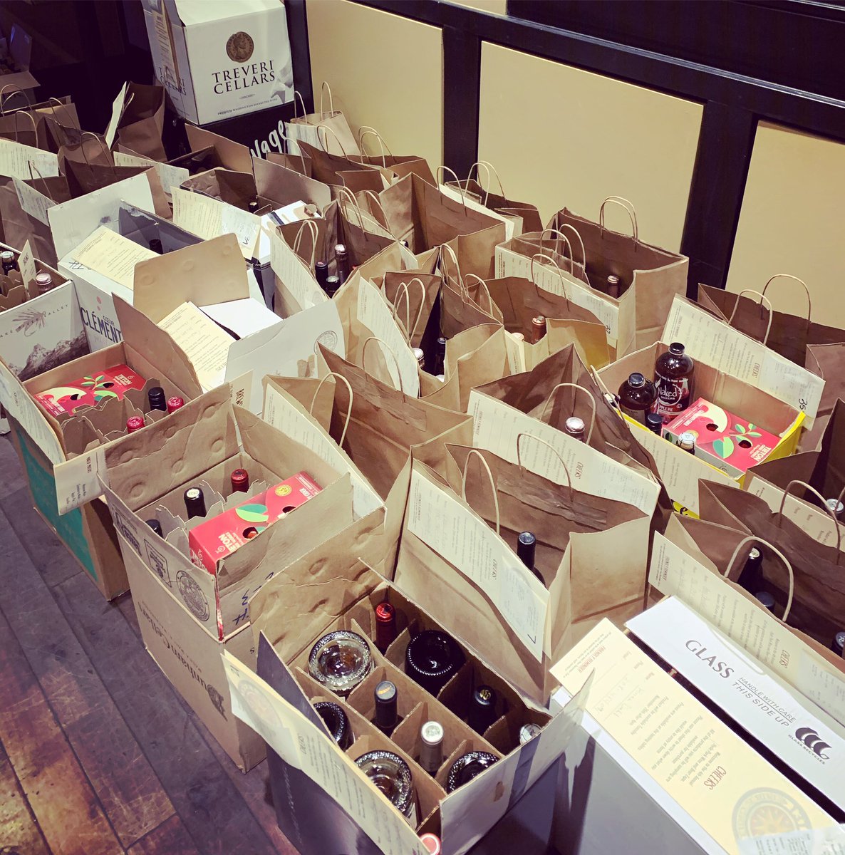 Wine and beer orders from the Expo are ready and waiting for pick up. The pub will be open until 10PM tonight.