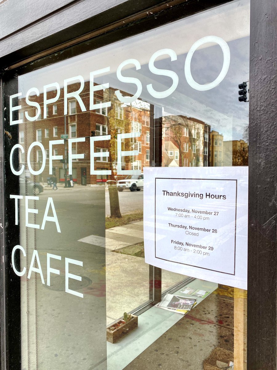 Just a heads up! We’re changing things up this week to take some time off to celebrate Thanksgiving. Here are our revised hours!