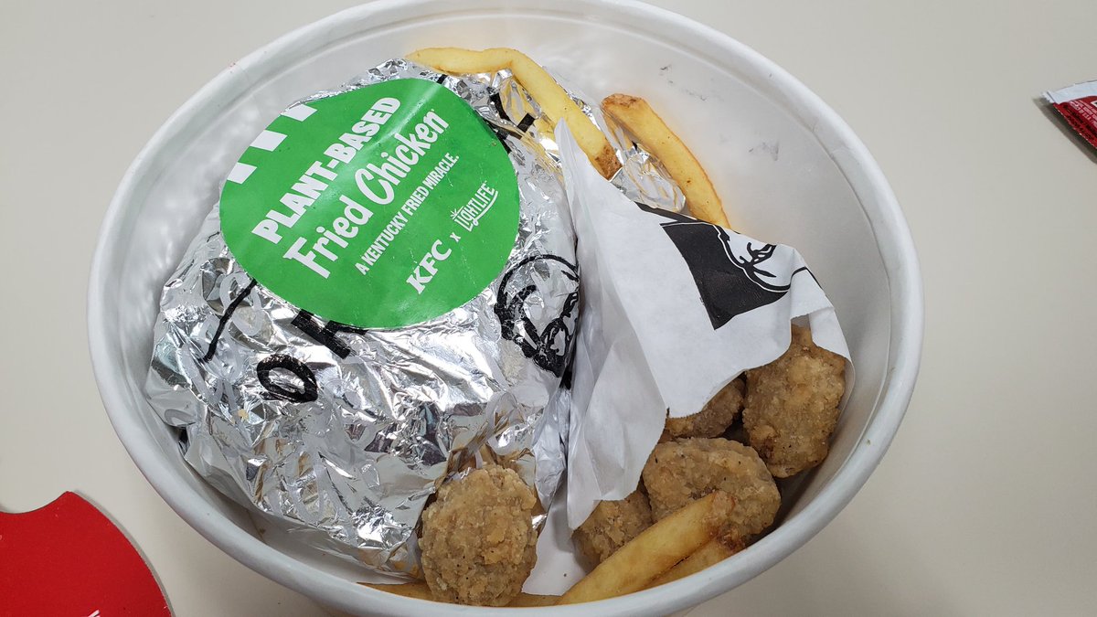 It was amazing seeing the excitement at  <a href="/kfc_canada/">KFC Canada</a> today for <a href="/Lightlife/">Lightlife</a>'s new plant-based fried chicken. It was great and definatley worth the wait! #lightlifeKFC #KFCxLightlife