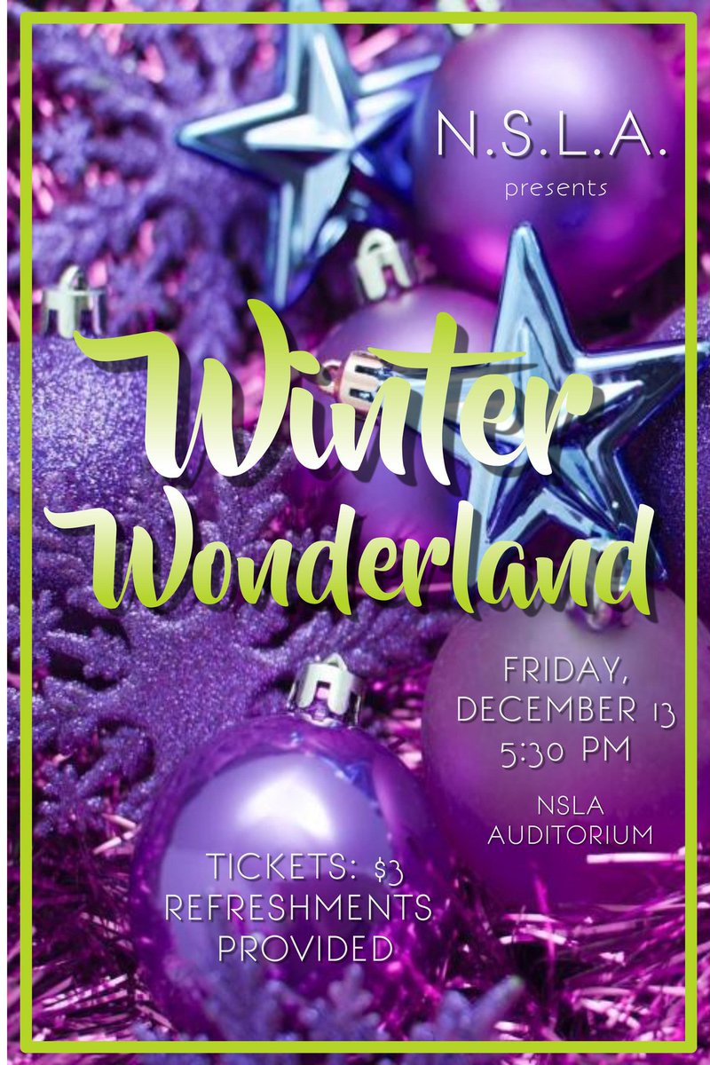 Join NSLA for the Winter Wonderland performance on Friday, December 13!