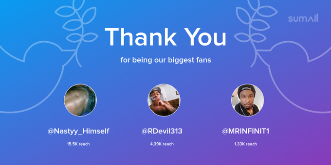 Our biggest fans this week: Nastyy_Himself, RDevil313, MRINFINIT1. Thank you! via https://t.co/5KATpBapss<a href="/tag/superfan"class="tags"><span>#superfan</span></a>