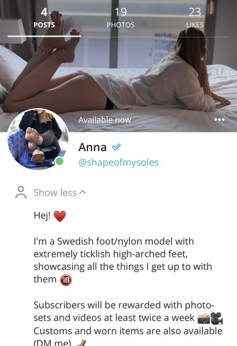 I was so sick of getting shut down on Instagram, that I got myself set up on OnlyFans...  https://t.co/yjnNiHshSr  I<a href="/tag/footfetishnation"class="tags"><span>#footfetishnation</span></a><a href="/tag/nylonfeet"class="tags"><span>#nylonfeet</span></a><a href="/tag/ticklefetish"class="tags"><span>#ticklefetish</span></a><a href="/tag/foottickling"class="tags"><span>#foottickling</span></a>