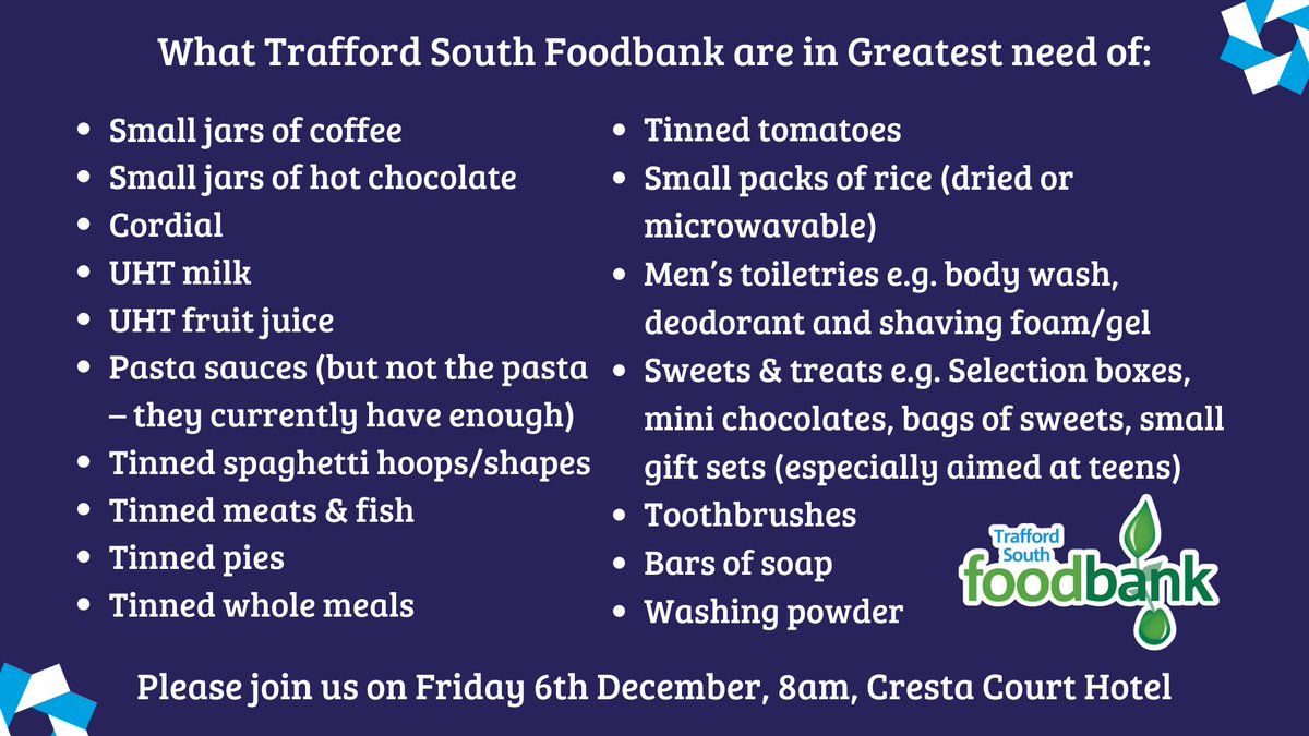 SUBSAltrincham's tweet photo. Did you know this month we've launched our SUBS #Altrincham #Foodbank #Appeal?
At our next SUBS Event, we invite you to bring along a donation to help those in our local community.
:: BOOK NOW :: https://t.co/yp9LilFSr1
#Timperly #Partington #SaleTown Trafford South foodbank https://t.co/Q3NCRnIVv5