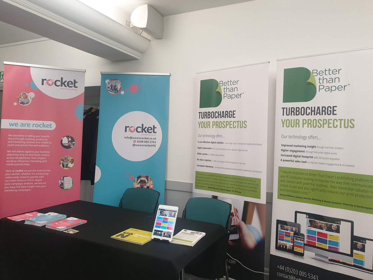 betterthanpaper's tweet photo. Thank you @UniversitiesUK &amp; @wearerockethq for a great event at Marketing &amp; Communications in Higher Education. We create a personalised #DigitalProspectus to improve student engagement &amp; admissions globally for universities. Get in touch to create a demo https://t.co/8Rq7pa0hKK https://t.co/1QYOvz055B