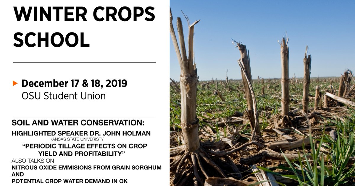 OSU_NPK's tweet image. Wrap up your holiday shopping by registering for the OSU Winter Crops School. Early Bird Registration of $125 Closes next week Dec 2. Meeting will kick off on the 17th w/ a session on Soil &amp;amp; Water Conservation. @oksoilwater @OSUplantsoilsci Register here ow.ly/1Bk050xme6U