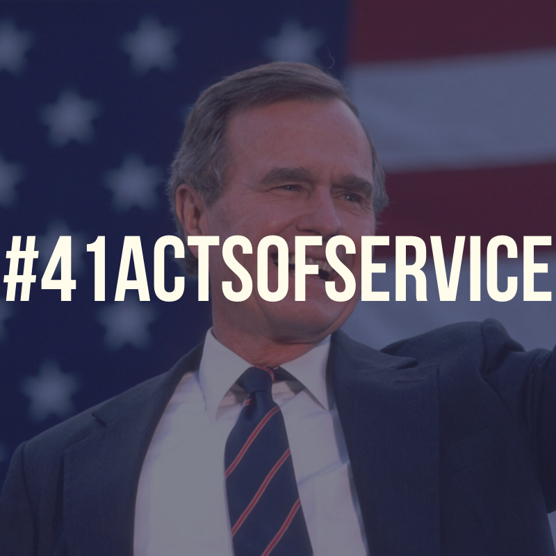TAMU's tweet photo. To mark the one year anniversary of President George H.W. Bush's passing on Saturday, the @BushSchool is launching #41ActsOfService to honor his memory by encouraging people to perform acts of kindness in their communities.
More details: https://t.co/cF6ayJPYLW https://t.co/EAS7dsdXMj