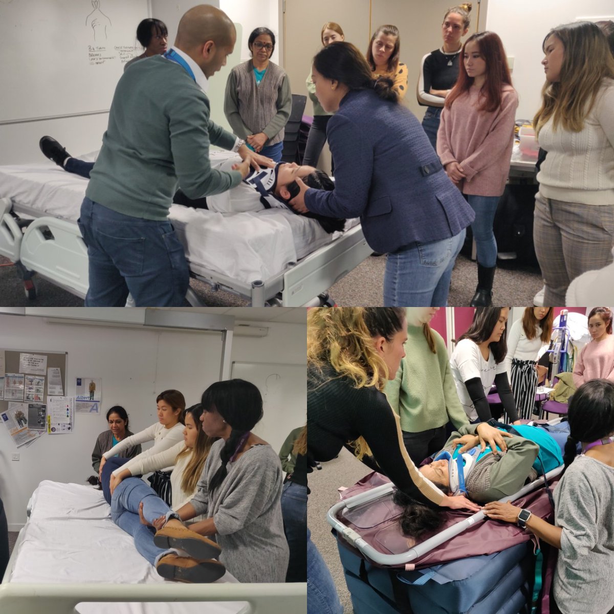 Jandiramlt's tweet photo. Collaborative work between the spinal and the Moving and Handling teams.
Learning how to safely mobilise patients with acute spine injury, with application of cervical collar (with a special collaboration Ossur)
Always aiming higher and promote patient safety! https://t.co/jIN3h6aaM3