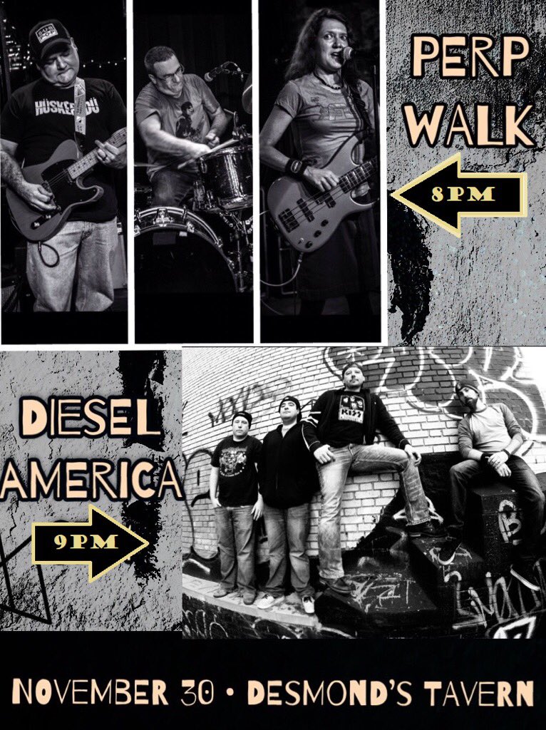 Roger Clark (@rogerclark41) on Twitter photo Quick <a href="/Perpwalknyc/">Perp Walk</a> update - we play at 8 PM this Saturday night <a href="/desmondstavern/">Desmond's Tavern</a> followed at 9 by our friends <a href="/dieselamerica/">Diesel America</a> - hope to see you there! #music #NYC Quick <a href="/Perpwalknyc/">Perp Walk</a> update - we play at 8 PM this Saturday night <a href="/desmondstavern/">Desmond's Tavern</a> followed at 9 by our friends <a href="/dieselamerica/">Diesel America</a> - hope to see you there! #music #NYC