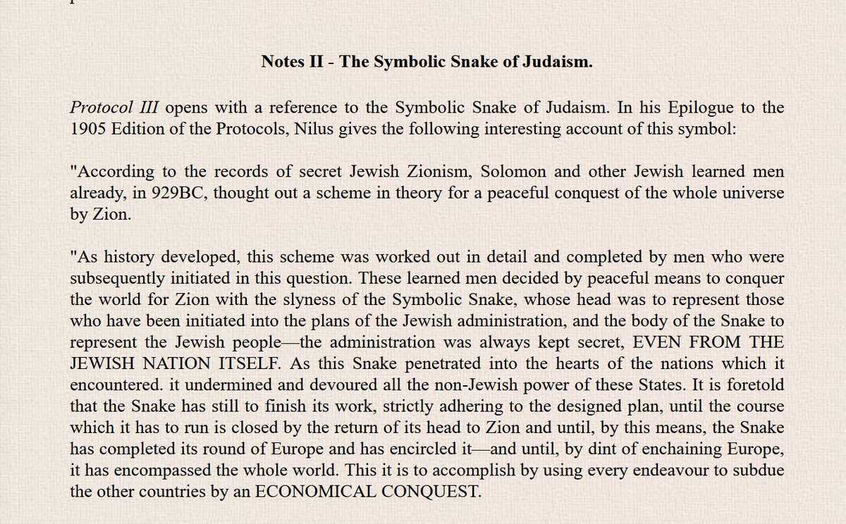 The Proof Authenticity of the Zion Protocols And the Symbolic Snake of Judaism.