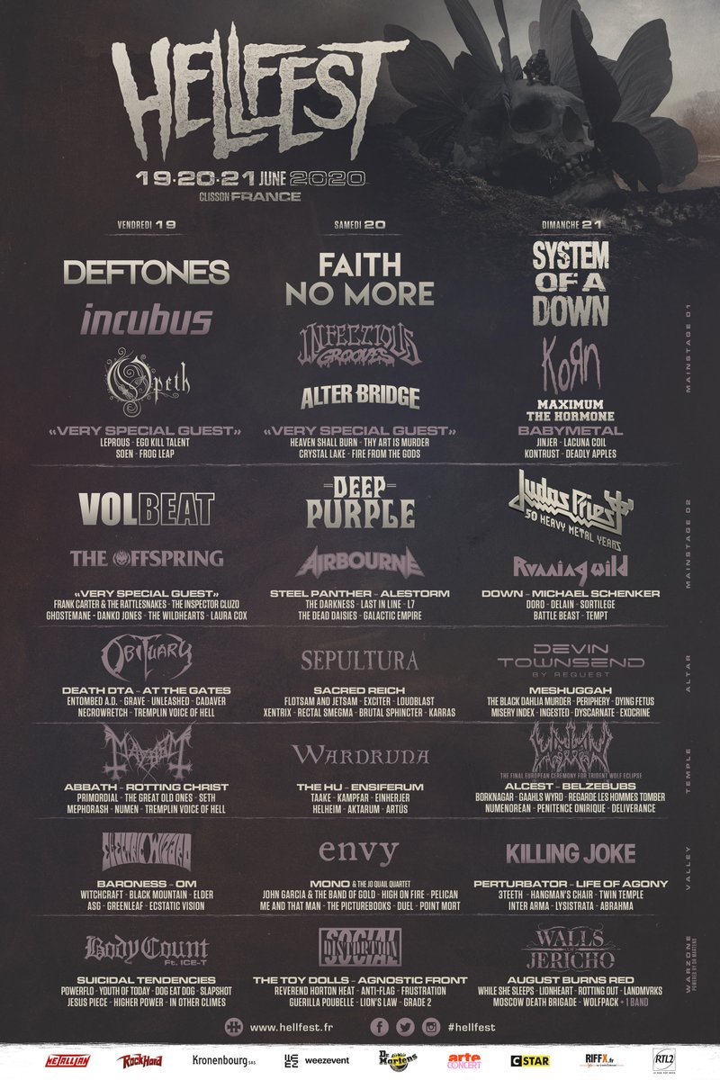 We'll be at HELLFEST in June 2020. Check out the full lineup. #Hellfest #Hellfest2020
