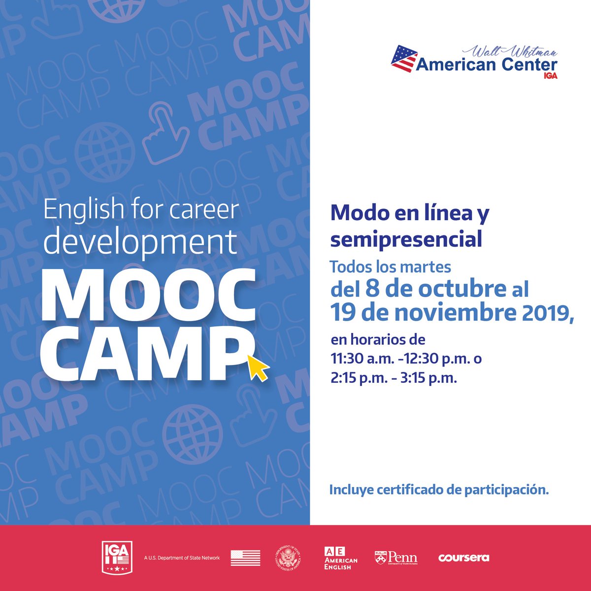 wwacIGA's tweet image. ¡Felicitamos a los participantes del #MOOCcamp! Los motivamos a poner en práctica las herramientas aprendidas durante el curso #EnglishForCareerDevelopment . #GUA #Prosperidad