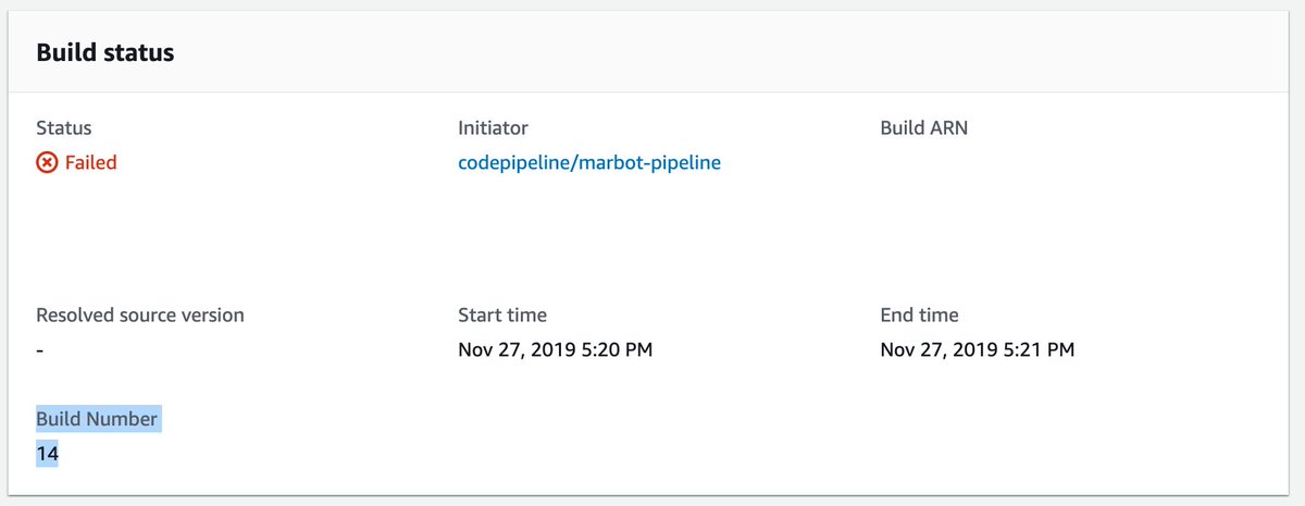 hellomichibye's tweet image. Is the human readable build number in #AWS #CodeBuild new? :)