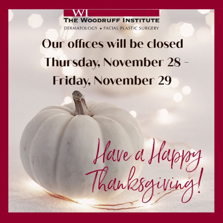 WoodruffInst's tweet photo. Our offices will be closed Thursday, November 28th and Friday, November 29th in recognition of the holiday. We will resume normal business hours on Monday, December 2nd. From all of us at The Woodruff Institute, we wish you a Happy Thanksgiving! https://t.co/kkU8J8kmBg