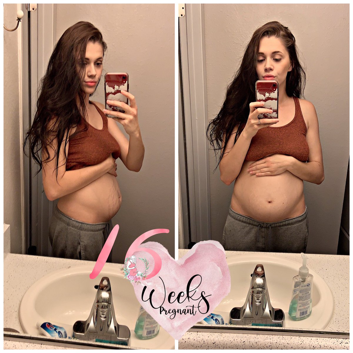 I’m self conscious about posting belly photos because my second daughter destroyed my stomach with stretch marks but I am 16 weeks 3 days with my rainbow baby girl🌈💓so far she’s measuring ahead. Tomorrow I have a prenatal appointment! #pregnancy #secondtrimester #rainbowbaby