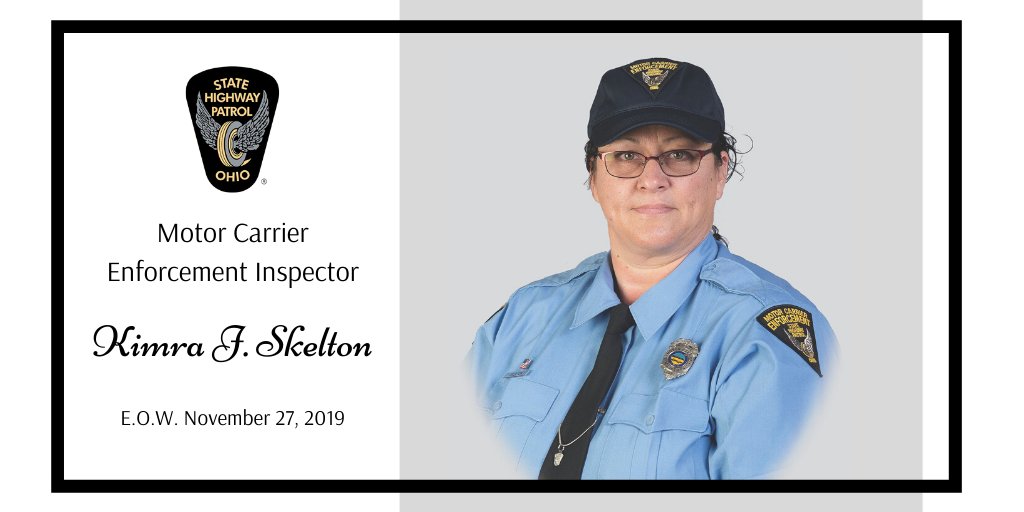 MCEI Kimra J. Skelton, Piqua District, was fatally struck while in her motor carrier enforcement vehicle on Interstate 75. "There are no words that can express our grief over the loss of Kimra," said Colonel Fambro. "We are forever grateful for her service and sacrifice."