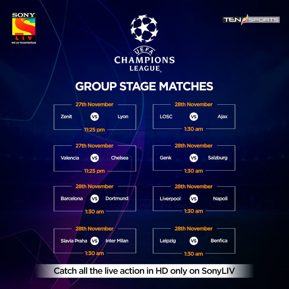champions league live streaming ten sports