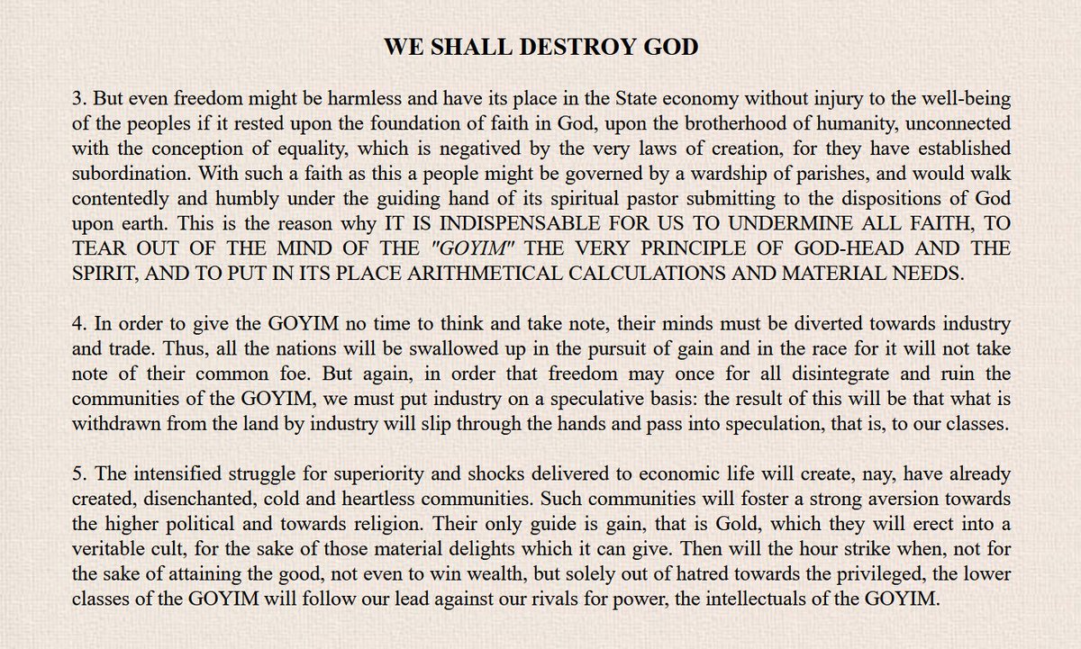 They want to destroy God and replace him with material needs. (Hello Vatican and American Churches ,infiltrated and infested with corruption and pedophilia).