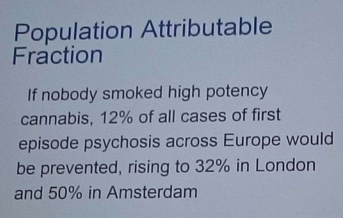 sbschink's tweet photo. Sir #RobinMurray presents @ #DGPPN on #cannabis. London use now 94% skunk, leads incidence across various European cities: 32% of all case of psychosis in London could be prevented if nobody smoked high potency cannabis. https://t.co/j5AgmDk3Jt