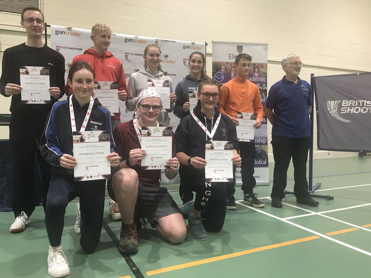 GBShooting's tweet photo. SENIOR: #BSSPC Sibblings Slater-Morris win 🥇&🥈! (Jakob and Jasmyn) and 🥉 Kilda Myers
Countback separates the team gold and silver with 🥇going to Hartpury College🥈St Nicholas Catholic High School 🥉Ratcliffe College.
@guntrader_uk @W_Mids_Shooting @ThePonyClub @UKScouting https://t.co/n8yuVnWoae