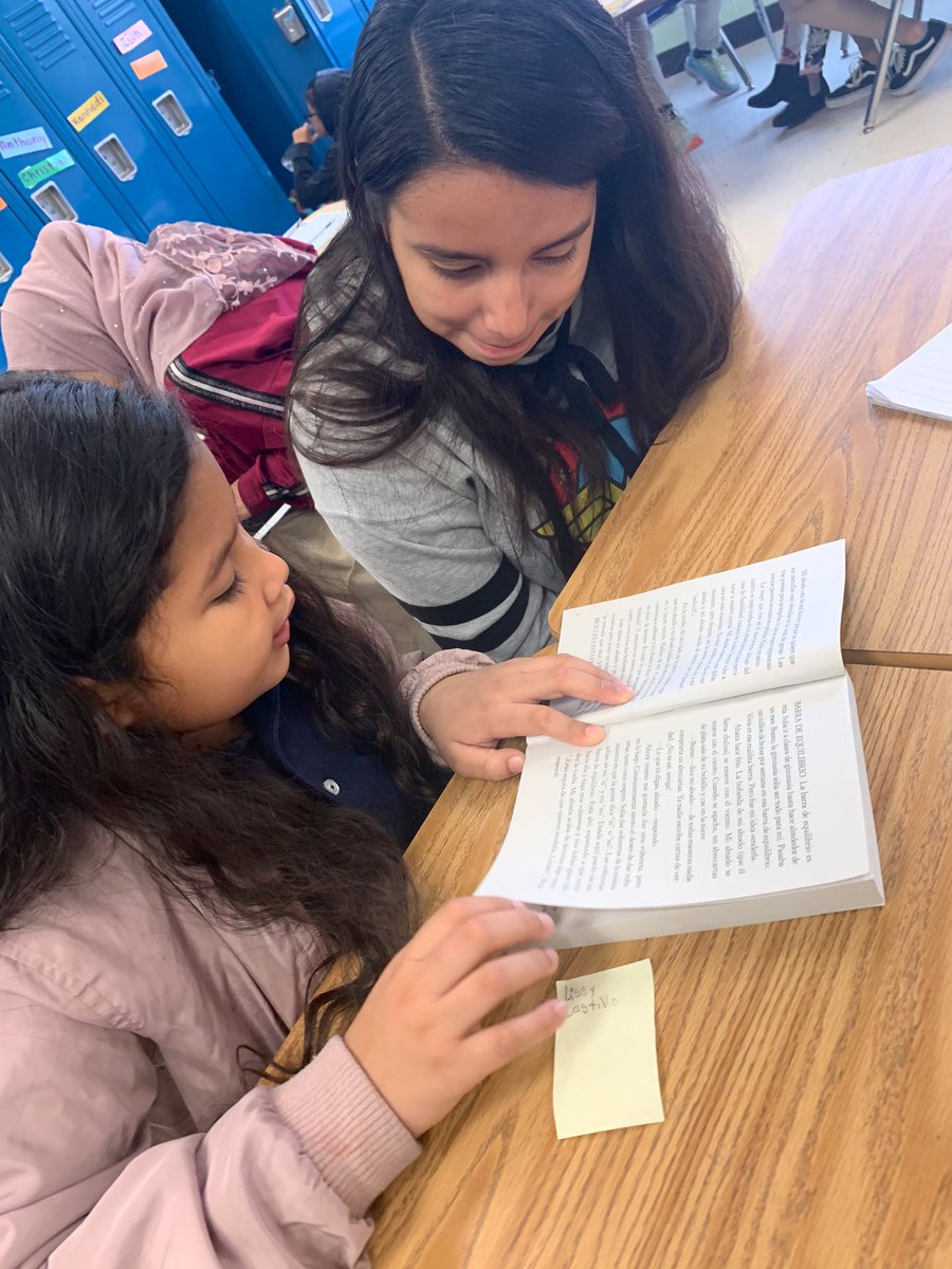 msclough4's tweet photo. thank you to @Ms_Barillari and her 7th graders for doing reading buddies to help us meet our goal of 100 books for November! @MargaretBrent53 @BaltCitySchools https://t.co/4WE8OxhpFd