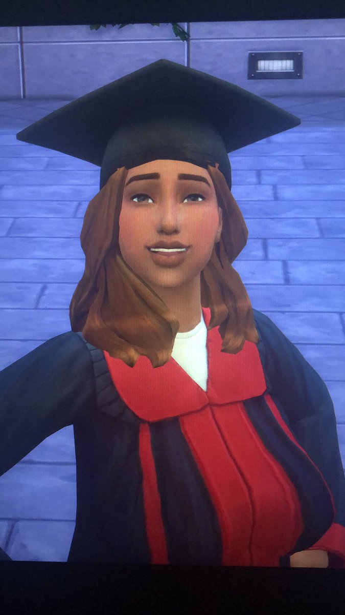 tropicanna14's tweet photo. Hey @XUrbanSimsX, she did it! Clem graduated Foxbury University with Honors!!! #Foremans 🧡🧡🧡 https://t.co/FPghjaK9xp