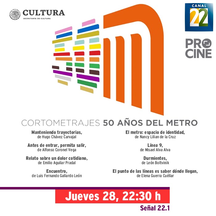 Canal22's tweet photo. En el Metro compartimos muchas cosas. En él hemos sido felices y también desdichados; prácticamente, forma parte de nuestras vidas.

“Cortos del 50 aniversario del Metro de la CDMX”

Jueves, 22:30h.
#50AñosSTC 
@procine_oficial

📸 Óscar Damián https://t.co/sypbPR8Ybc