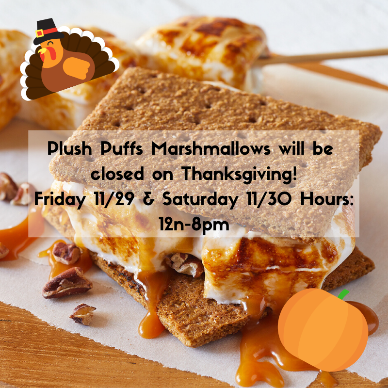 plushpuffs's tweet photo. We will have special Thanksgiving hours this week so our employees can spend time with friends and family. We hope you have a wonderful, thankful day. https://t.co/b8DBi3Te81