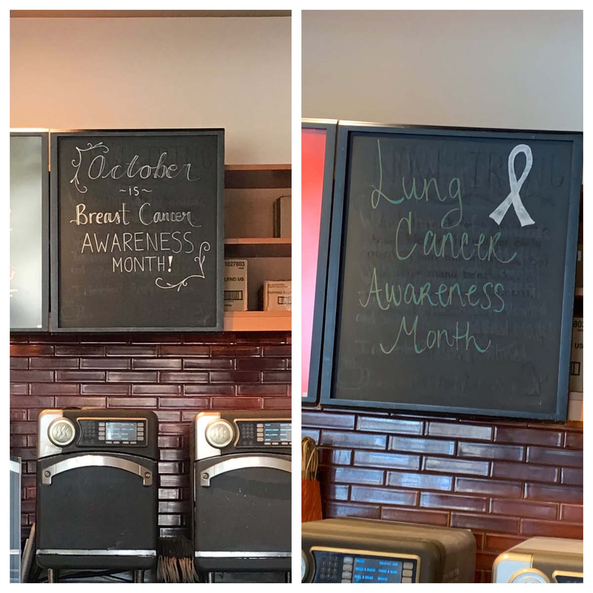 Thank you to my local <a href="/Starbucks/">Starbucks</a> for giving #LungCancerAwarenessMonth equal attention! 
November is #LCAM! 
White is the color for lung cancer awareness!
#pinktober #whitember #LCSM