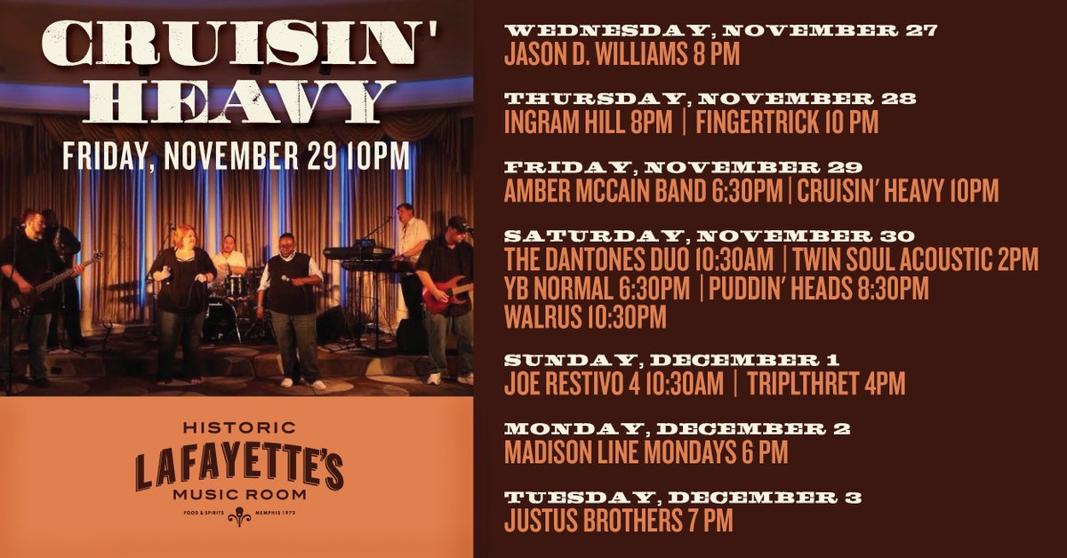 Lots of great music this #thanksgiving weekend! Stop on by and dance off that pumpkin pie!