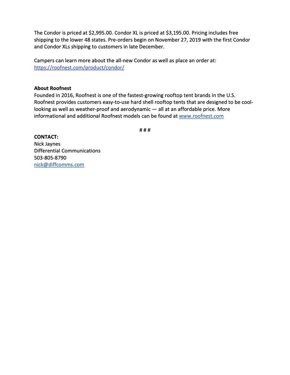 diffcomms's tweet image. Client @roofnest this morning revealed Condor, its first-ever four-person hard-shell foldout rooftop tent. You can check it out at roofnest.com/product/condor/ #rooftop #camping