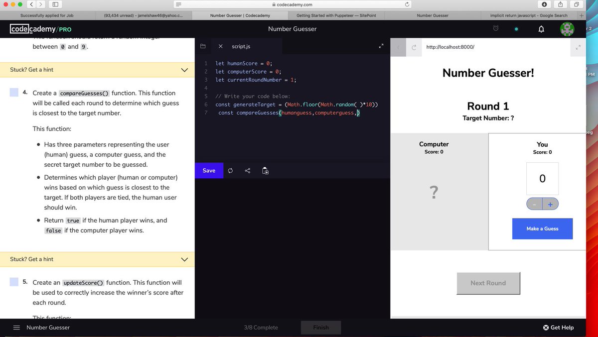 TheJamelShow's tweet image. #javascript #100DaysOfCode #codeacademy