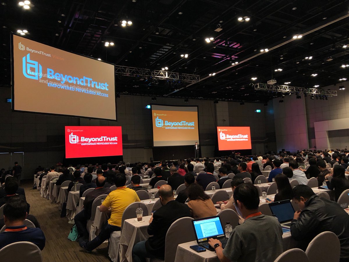 BeyondTrust's tweet photo. Day Two of #CDIC2019 in Bangkok saw Gene Ng take the stage in front of HUNDREDS of curious attendees as he covered the concept of Just-In-Time Privileged Access Management in his keynote earlier today.

#Bangkok #infosecurity #cybersec #JITPAM https://t.co/SJ1Wl3NVML