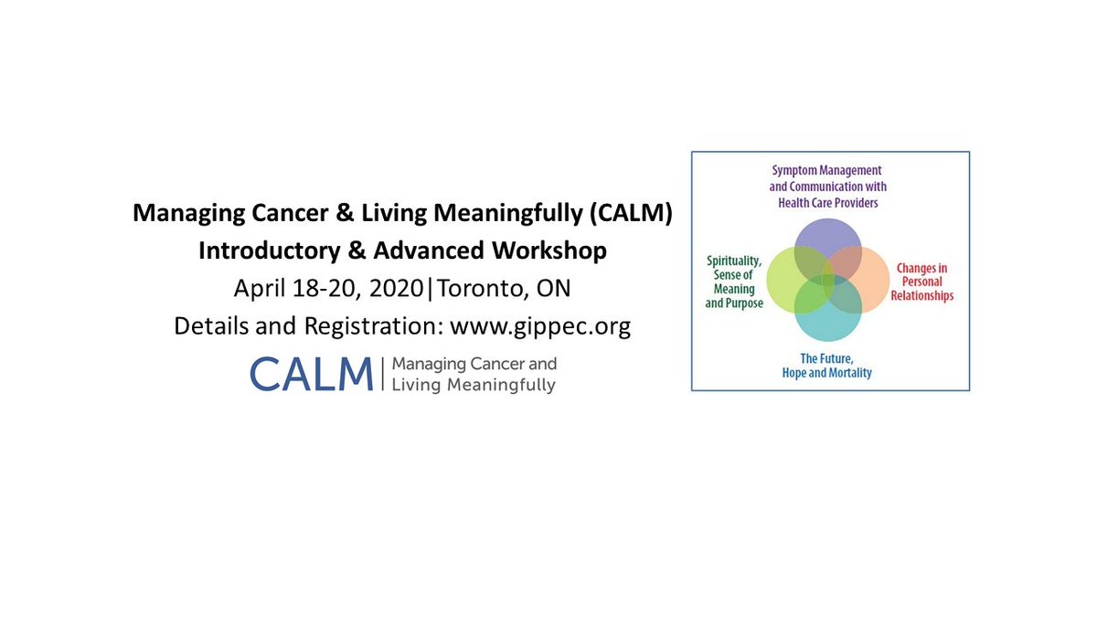 UHN_Supportive's tweet photo. @GIPPEC is hosting an Introductory & Advanced #CALMWorkshop in Toronto. Visit https://t.co/Vd41J73sVV for details and registration. https://t.co/XeGH81G0Zs