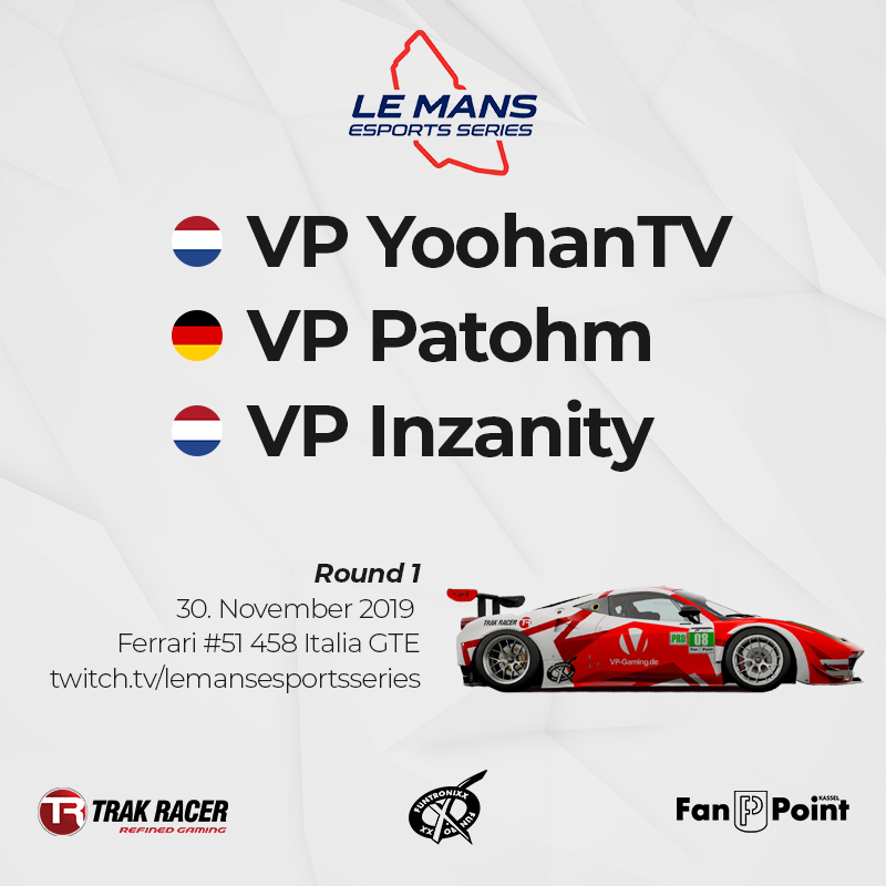 Introducing our line up for the @LeMansEsports Series 19 / 20 🙌 #LMES 

🇳🇱 <a href="/YoohanTV/">YoohanTV</a> 
🇩🇪 VP Patohm 
🇳🇱 @InsanitySVR 

@SVRTeam's Insanity will temporarily drive for us during the LMES.