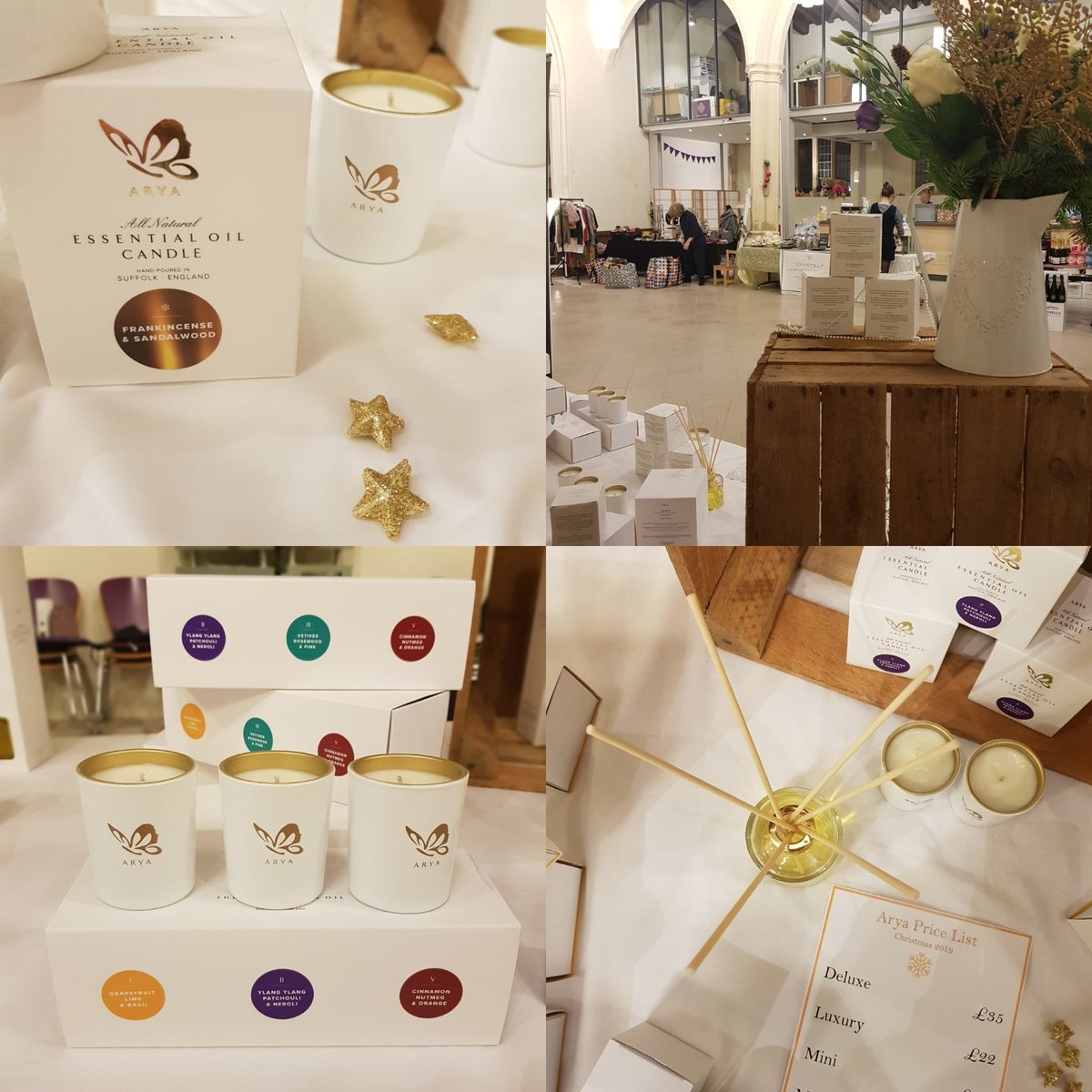 All set up at Quay Place for the <a href="/EnsorsAccounts/">Ensors Accountants</a> shopping evening. It's smelling good! Ready to meet customers and share the Arya love 😁😍