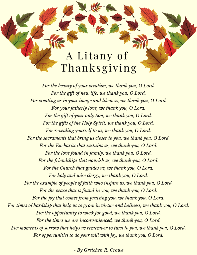 EvangCatBR's tweet photo. A Litany of Thanksgiving https://t.co/BAU6Xy0fk3 https://t.co/sc03E44wGv