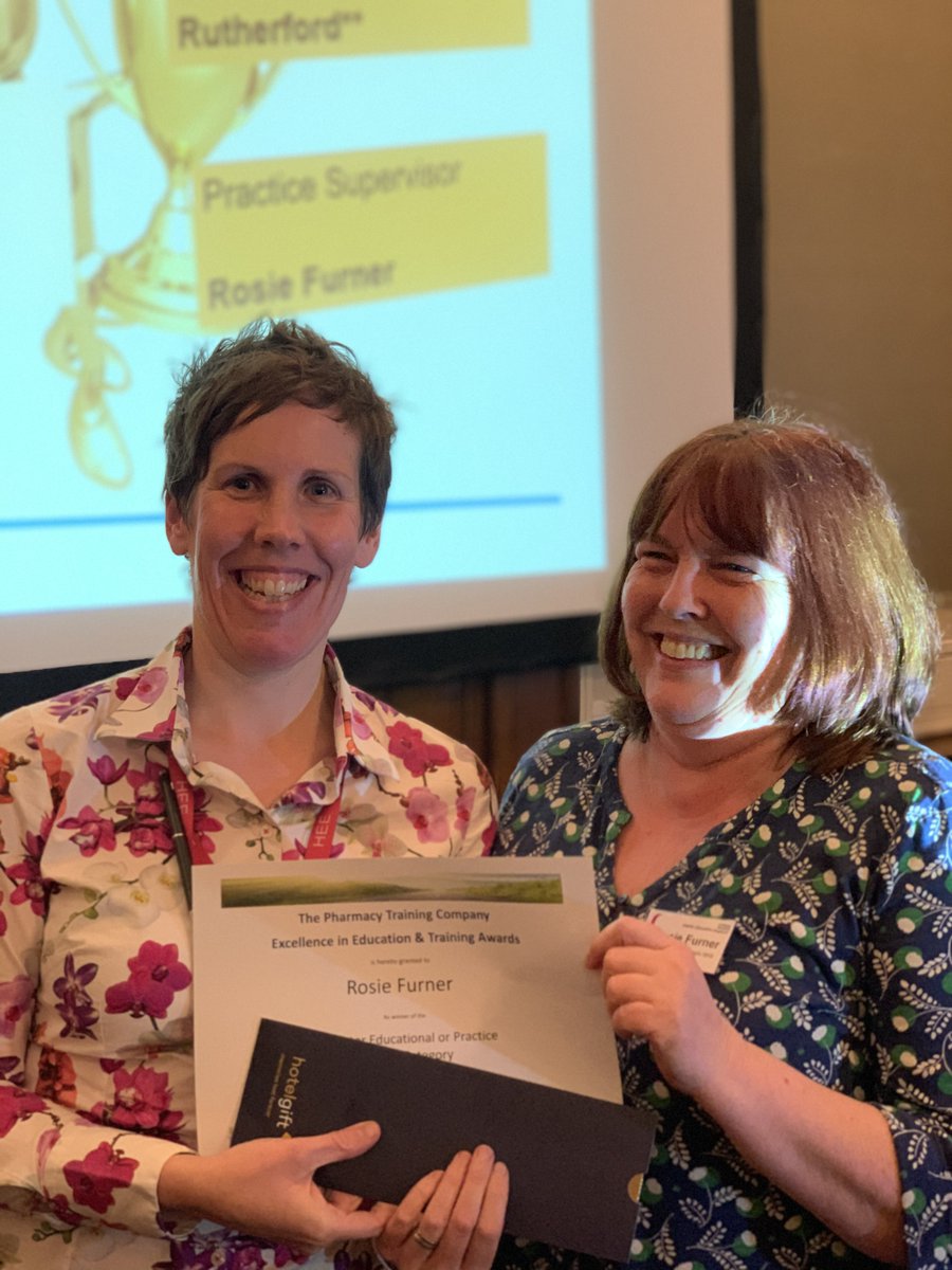 🎉Congratulations to <a href="/RosieFurner/">Rosie Furner</a> for winning a Practice Supervisor Award from <a href="/pharmtraining/">Pharmacy Training Co</a>