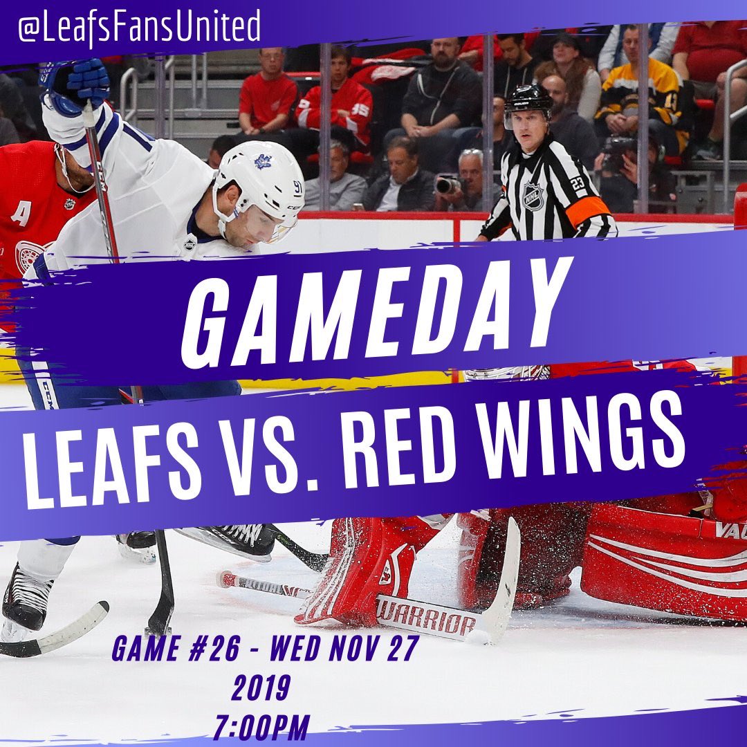 LeafsFansUnited's tweet photo. 🚨 GAME DAY 🚨
#ChiefKeefe and the boys look to make it three straight as they take on the Red Wings tonight in Detroit. Get your predictions in 👇 #LeafsForever https://t.co/QkwuXEZZF0