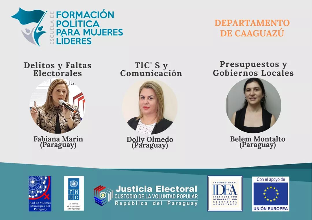 Genero_JE's tweet image. Escuela de Formación Política para Mujeres Líderes desarrollá esta semana los módulos:
✔️ Delitos y faltas Electorales a cargo de la Dra. Fabiana Marin
✔️ TIC'S y Comunicación a cargo de la Lic. Dolly Olmedo 
✔️Presupuestos y Gobiernos Locales a cargo de la experta Belem Montalto