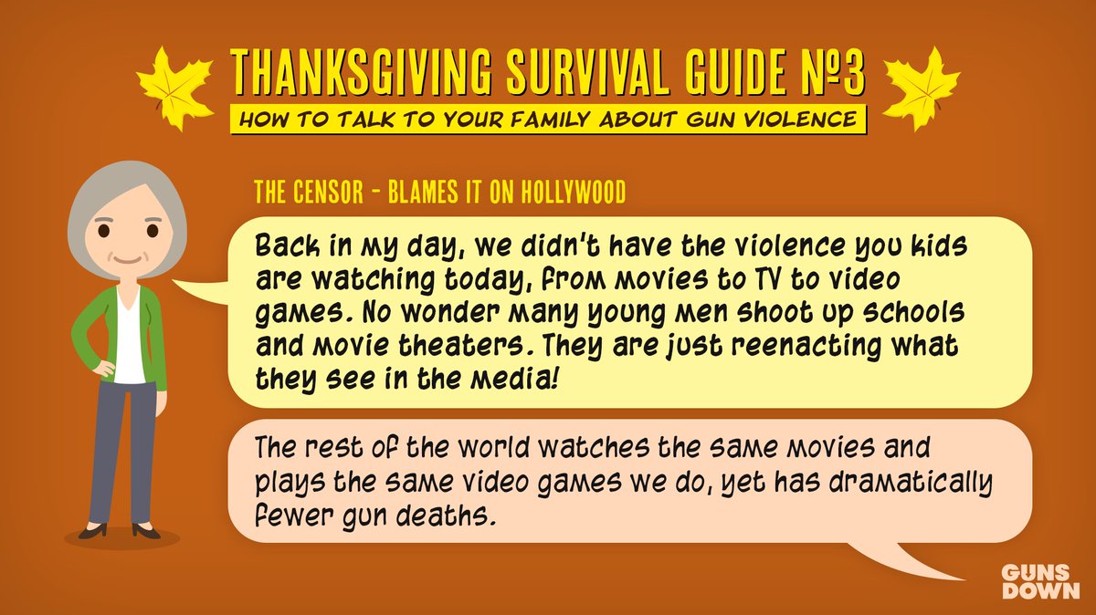  "With all these video games it's no surprise!"While "Ok Boomer" might feel like the right response, check out this graphic for another way to deal with this answer...  #Thanksgiving