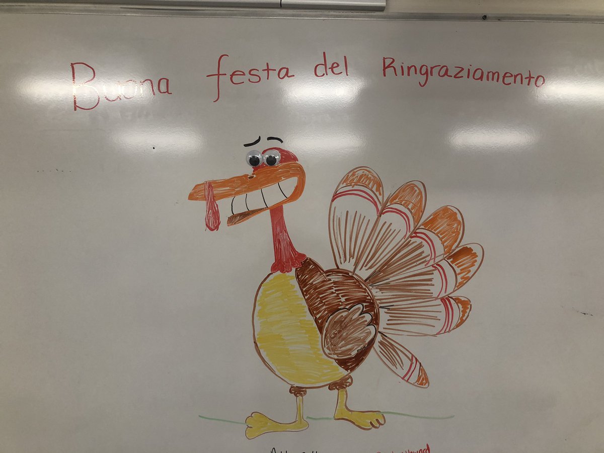 L_Battisti's tweet photo. Happy Thanksgiving from my Italian classes at Newtown High School! https://t.co/soqm4LCeCE