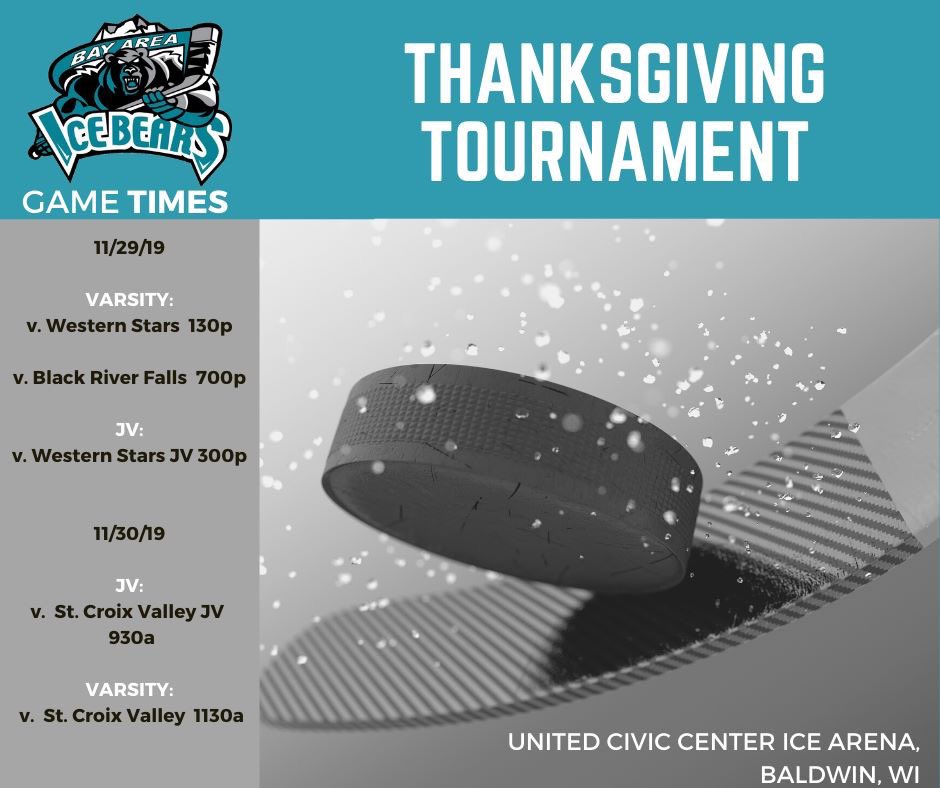 ice bears take on the thanksgiving tournament in baldwin!!!