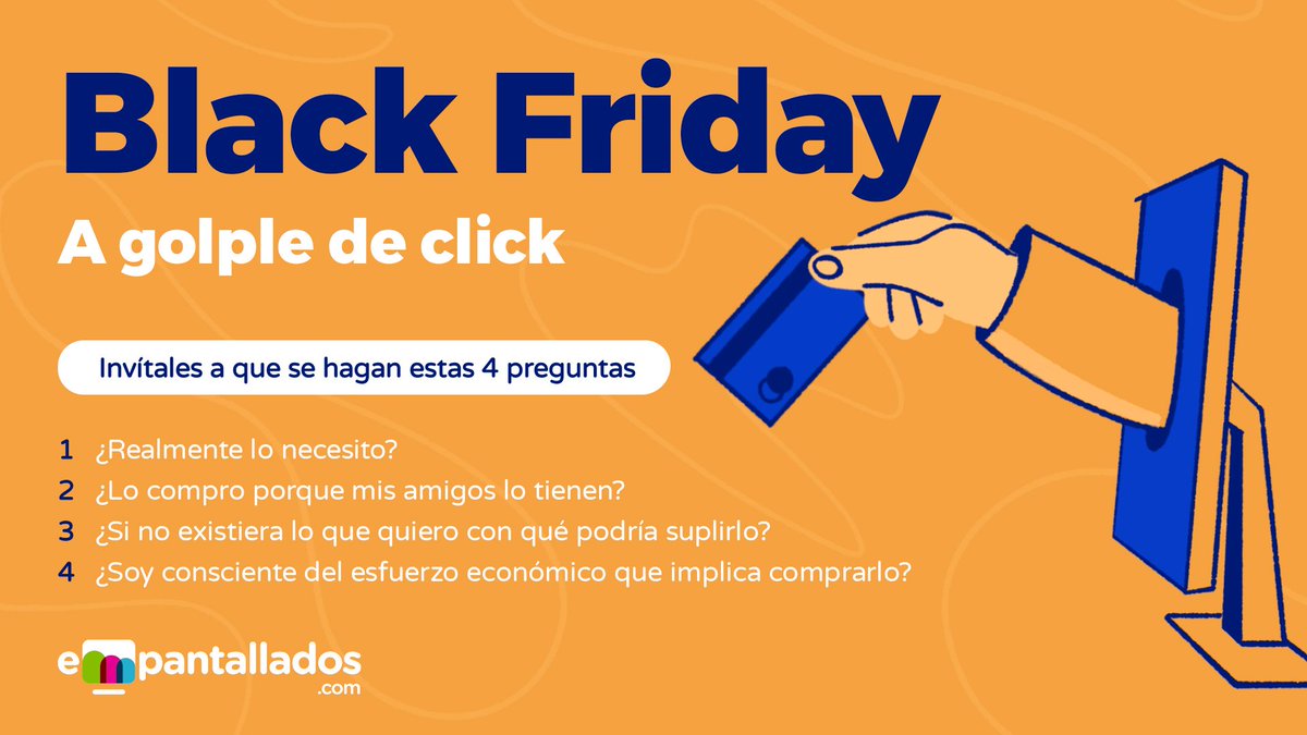 Empantallados_'s tweet photo. ¡Se acerca el Black Friday! Pedro Mir, profesor de Marketing de la Universidad de Navarra, nos da recomendaciones para no enloquecer en familia y evitar compras innecesarias: https://t.co/KJfLUros9N https://t.co/OqgbslPExx