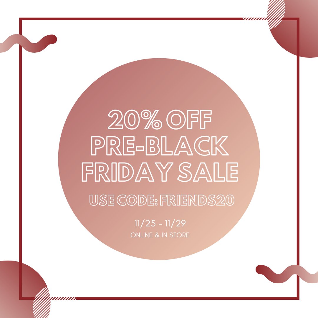 absnyproducts's tweet image. Our Pre-Black Friday sale is here!💕 Enjoy all of our products at 20% off in-store and online.
Promo code: FRIENDS20
.

Happy Holidays #Absolutebabes!
.
.
.
#AbsoluteNewYork #CrueltyFreeBeauty