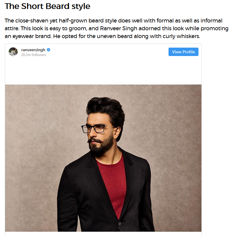 Rocky's Cafe 🌟☕️ on X: 5 Of Ranveer Singh's Best Bearded Looks Ranveer  is known to sport eccentric looks &out of the box outfits on several  occasions.He has appeared with multiple beard