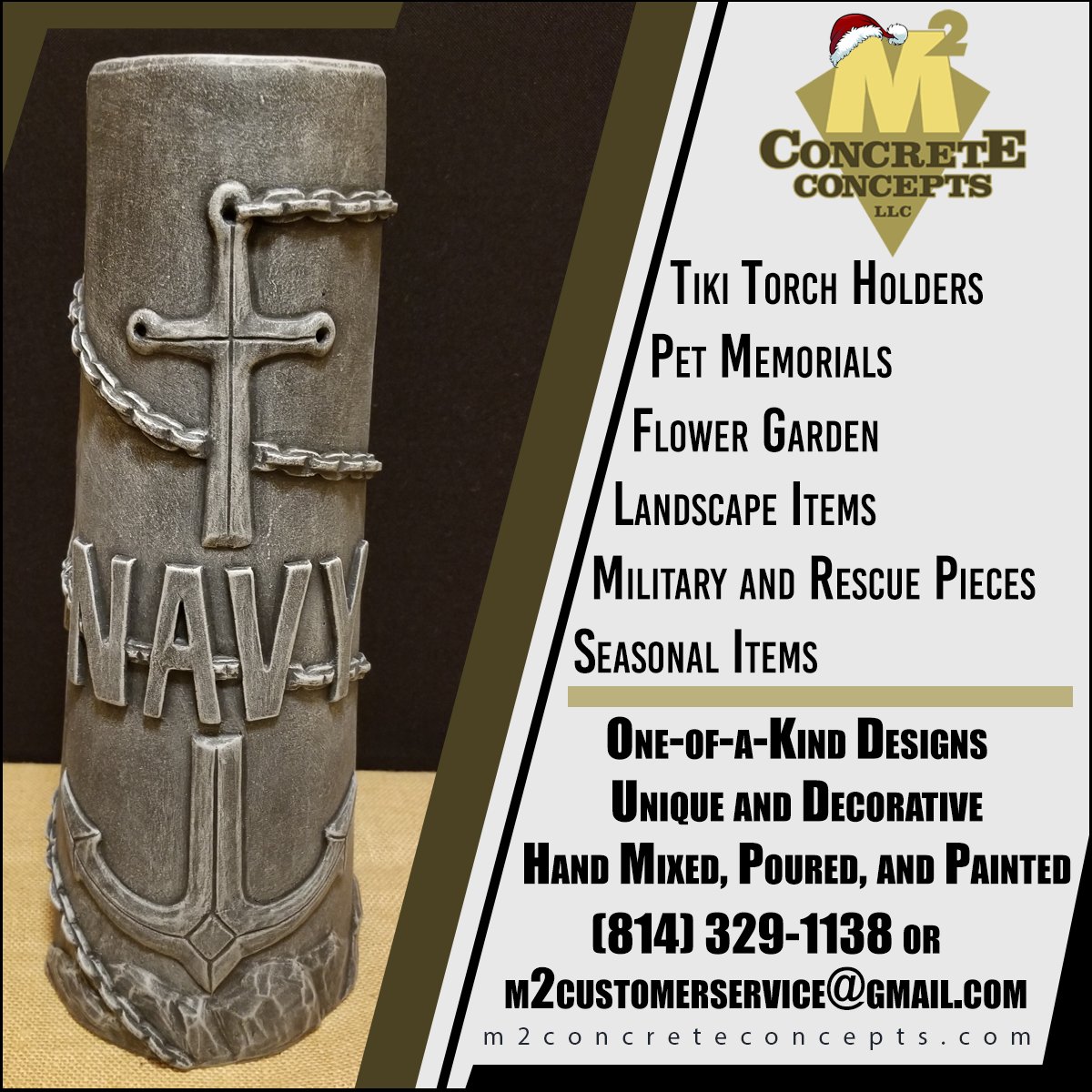 m2_concepts's tweet photo. Order now for Christmas delivery! 🤶

Have a look at our Navy Tiki Torch/Solar Light Holder

16″tall and weighs 22.5lbs. The bottom is 6″ diameter, and top is 4″ diameter

https://t.co/G8Qz0v39yH

#Veterans #military #navy #christmas #BlackFriday #WednesdayWisdom https://t.co/WhfyuR0b8o