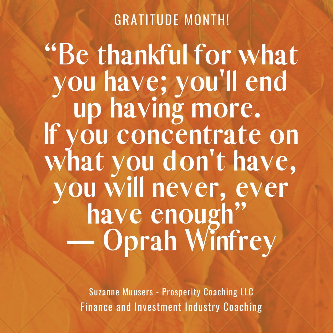 One key to success - “Be thankful for what you have.”  Learn others: prosperitycoaching.biz/financial-advi… #thankful #appreciation #financecoaching