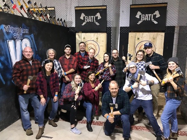 EvolveAx's tweet image. Had a great time at @batlgroundsaxe. "Team building" is what we called it!