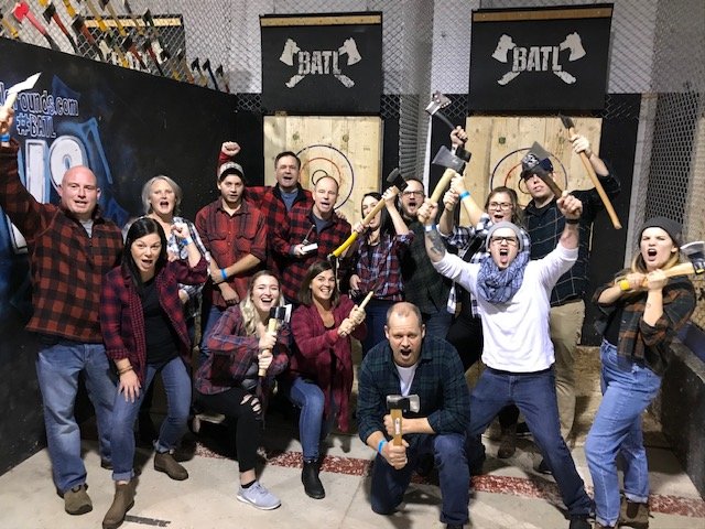 EvolveAx's tweet image. Had a great time at @batlgroundsaxe. "Team building" is what we called it!